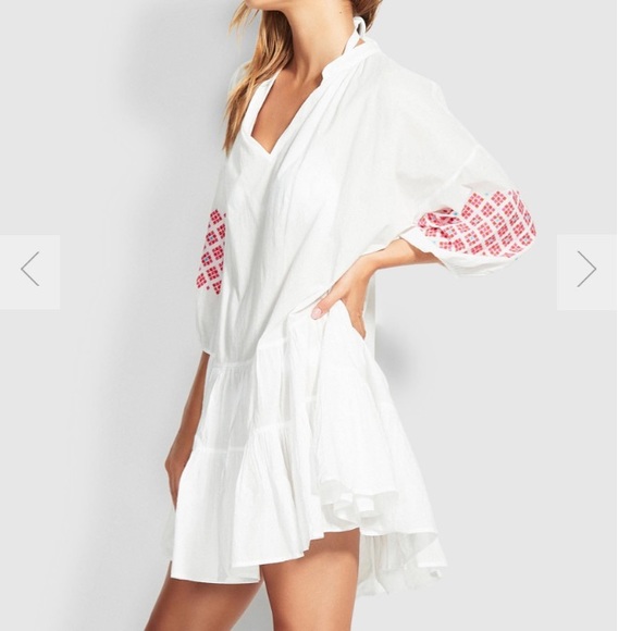 Seafolly FREE SPIRIT EMBROIDERED TIERED DRESS S M - Picture 3 of 8